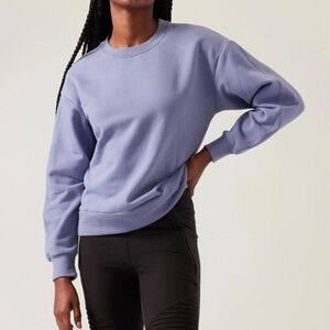 Athleta Retro Plush Purple Crewneck Sweatshirt size M